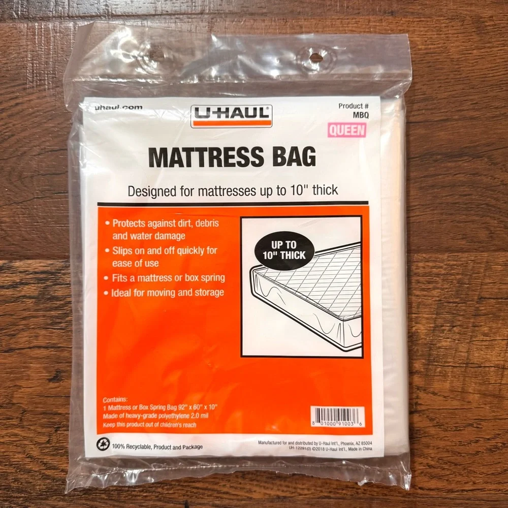 U-HAUL Mattress Bag, Queens size, NWT